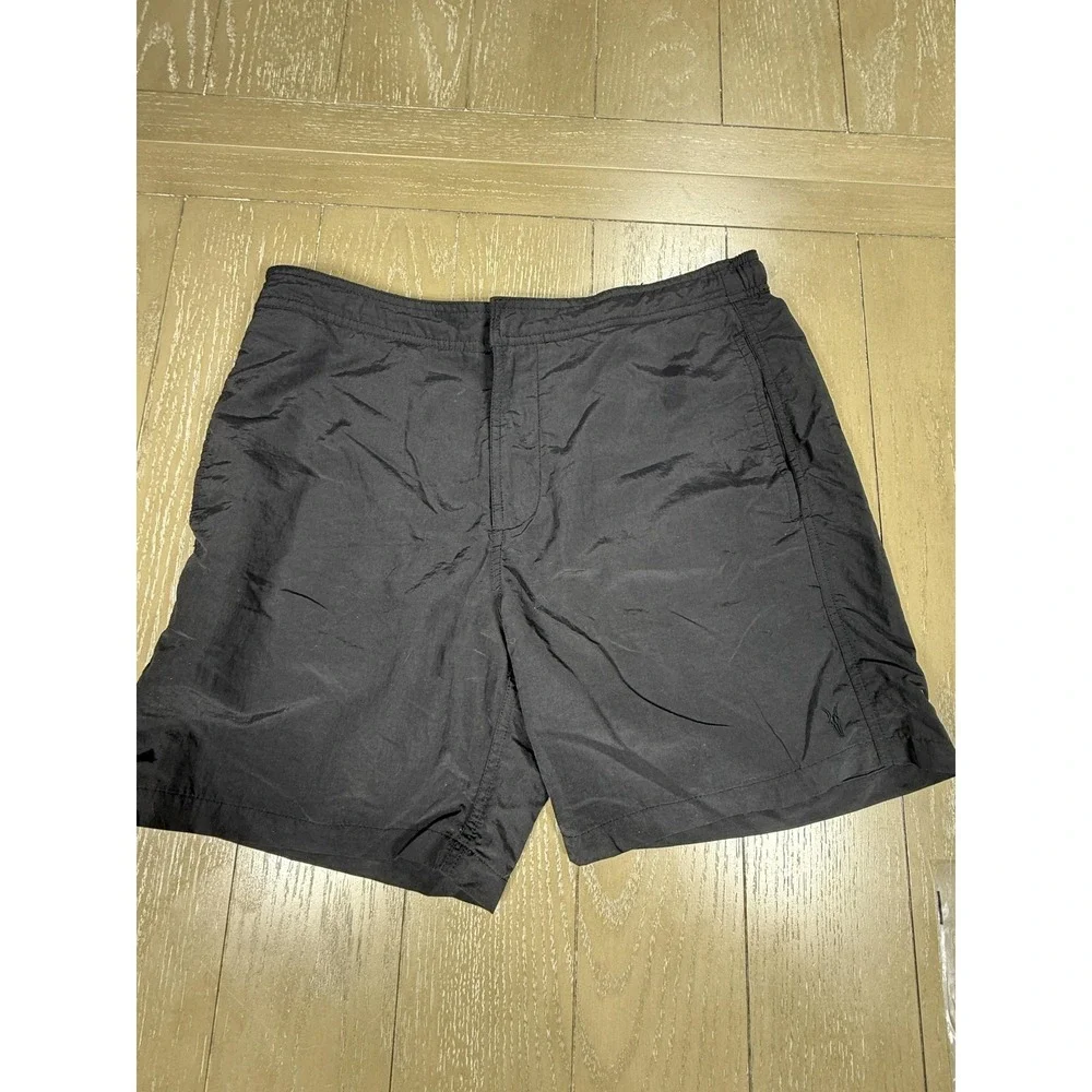 AllSaints Swim Trunks Shorts Mens Small Black Warren Mesh Lined Elastic Waist